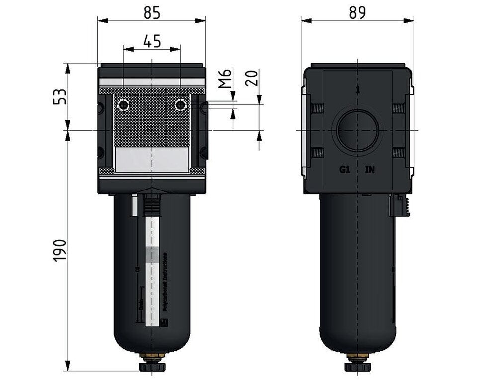 Filter 5microns G1'' 8000l/min Semi-Auto Metal Multifix 4