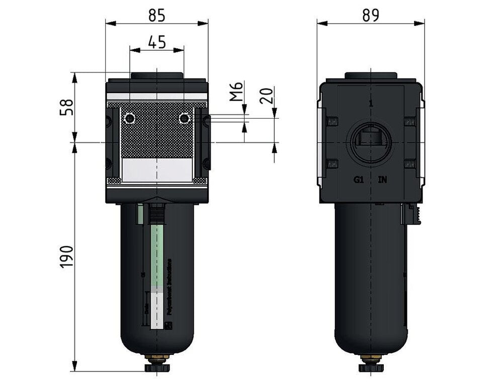 Microfilter 0.01microns G3/4'' 1500l/min Semi-Auto Metal Multifix 4