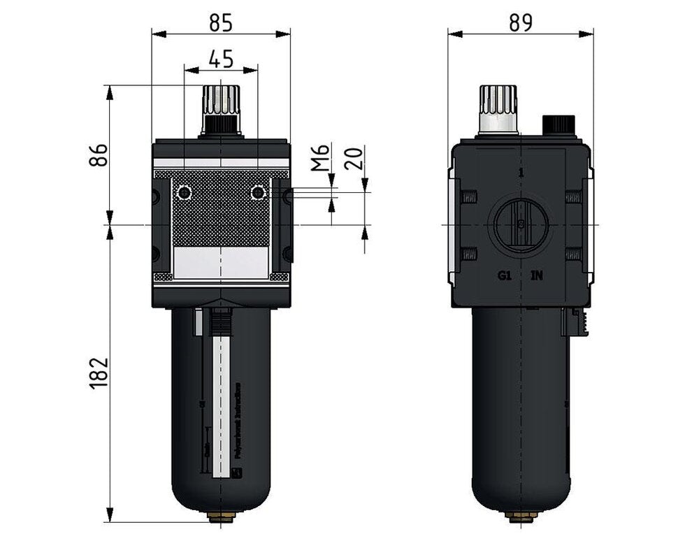 Lubricator G3/4'' Polycarbonate Multifix 4