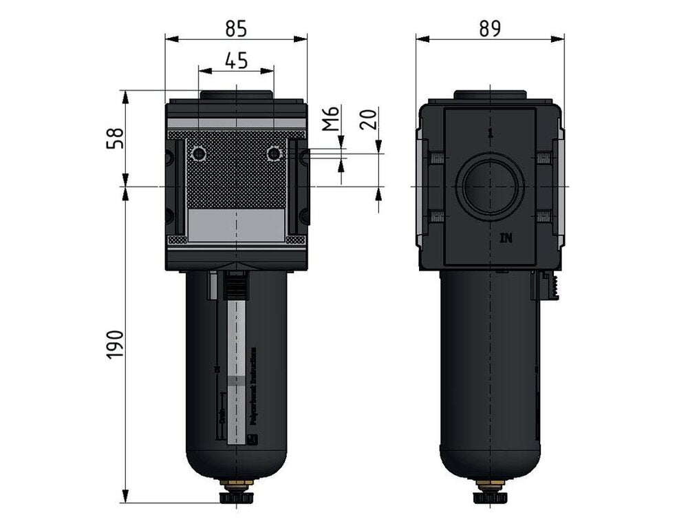 Vorfilter 0.3microns G3/4'' 2000l/min Semi-Auto Metal Multifix 4