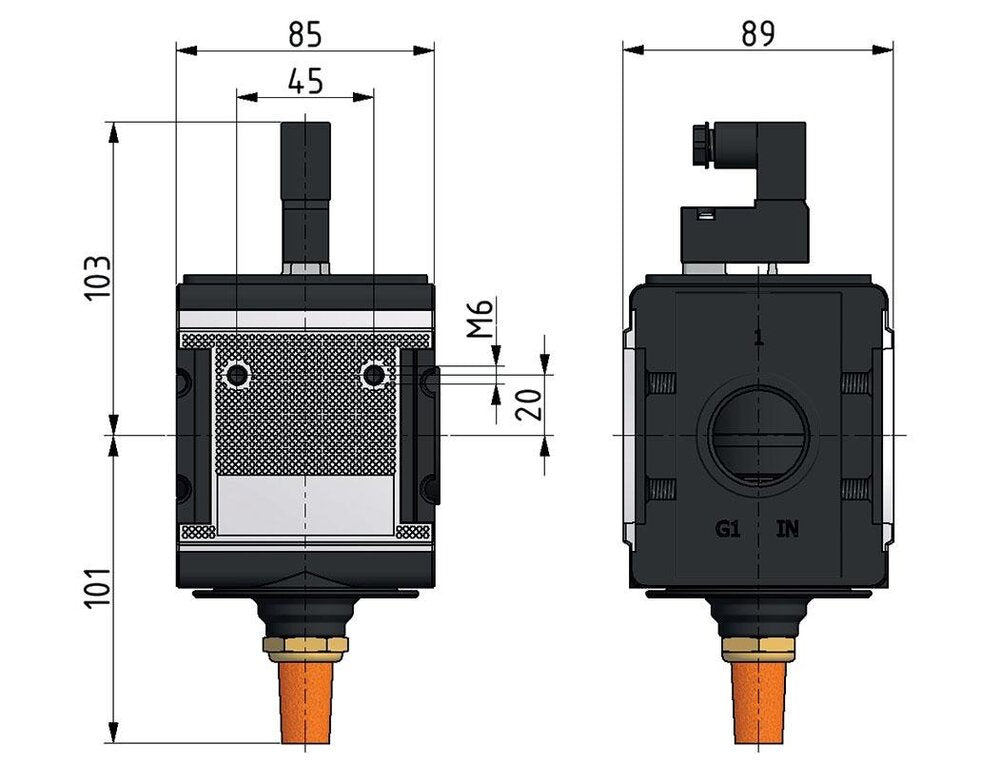 3/2 Valve G3/4 24VDC 12500 l/min Multifix 4
