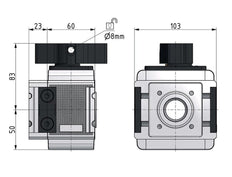 3/2 Kugelhahn G1 25000 l/min Multifix 5