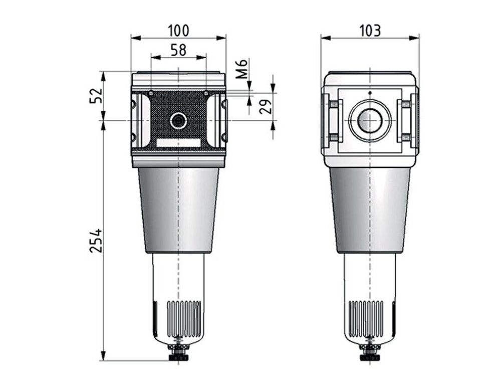 Filter 40micron G1'' 10500l/min Semi-Auto Schutzkäfig Polycarbonat Multifix 5