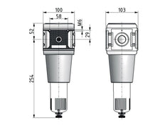 Filter 40micron G1'' 10500l/min Semi-Auto Schutzkäfig Polycarbonat Multifix 5