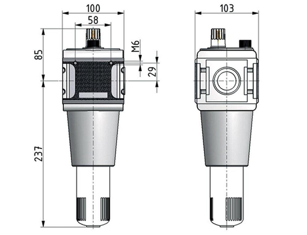 Schmierstoff G3/4'' Polycarbonat Multifix 5