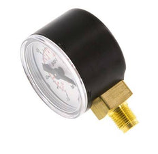 -1..0 bar (-15..0 psi) Druck Manometer unter Stahl / Messing 40 mm Klasse 1.6