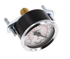 -1..0 Bar (-15..0 psi) Manometer für Schalttafelmontage Stahl/Messing 50 mm Klasse 2.5 (Halterung)