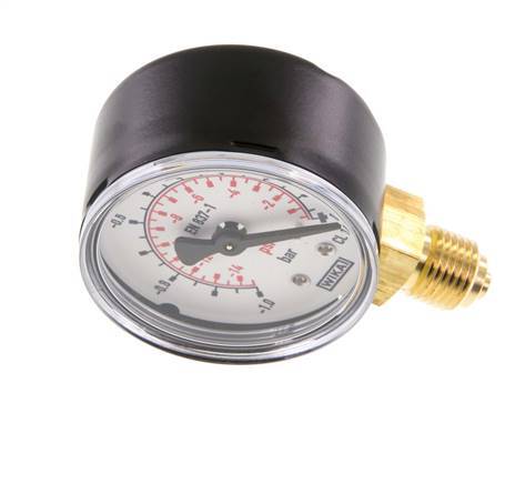 -1..0 bar (-15..0 psi) Druck Manometer unter Stahl / Messing 50 mm Klasse 1.6