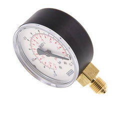 -1..0 bar Druck Manometer unter Kunststoff / Messing 63 mm Klasse 2,5