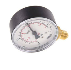 -1..0.6 Bar (-15..9 psi) Druck Manometer unter Kunststoff / Messing 63 mm Klasse 2.5