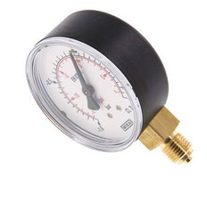 -1..0.6 Bar (-15..9 psi) Druck Manometer unter Kunststoff / Messing 63 mm Klasse 2.5