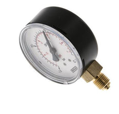 -1..0.6 Bar (-15..9 psi) Druck Manometer unter Stahl / Messing 63 mm Klasse 1.6