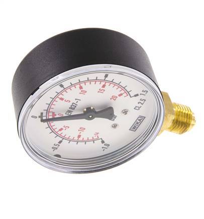 -1..1.5 Bar Druck Manometer unter Kunststoff / Messing 63 mm Klasse 2.5