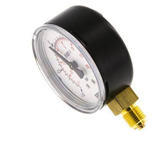 -1..1.5 Bar Druck Manometer unter Stahl / Messing 63 mm Klasse 1.6