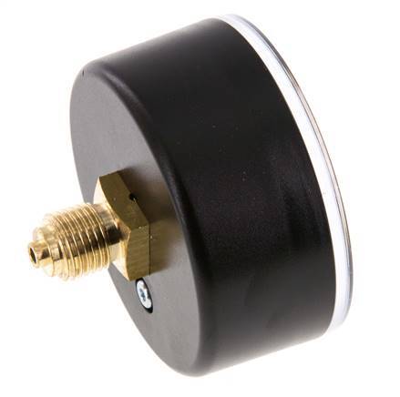 -1..9 Bar (-15..131 psi) Pressure Gauge Rear Plastic/Brass 63 mm Class 2.5