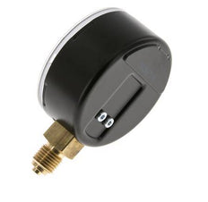 -1.2..0 bar Druck Manometer unter Stahl / Messing 63 mm Klasse 1.6