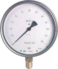 -1..9 Bar Manometer unten Edelstahl 160 mm Klasse 0.6