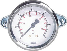 0..400 Bar (0..5802 psi) Schalttafeleinbau-Manometer Stahl/Messing 63 mm Klasse 2.5 (Halterung)