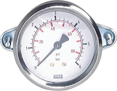 0..1 Bar (0..15 psi) Manometer für Schalttafelmontage Stahl/Messing 40 mm Klasse 2,5 - 1/4'' (Halterung)
