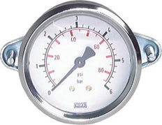 0..4 Bar (0..58 psi) Manometer für Schalttafelmontage Stahl/Messing 40 mm Klasse 2.5 (Halterung)