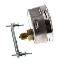 0..100 Bar (0..1450 psi) Panel Mount Pressure Gauge Steel/Brass 100 mm Class 1.0 (Bracket)