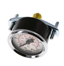 0..100 Bar (0..1450 psi) Manometer für Schalttafelmontage Stahl/Messing 50 mm Klasse 2.5 (Halterung)