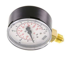 0..100 Bar (0..1450 psi) Druck Manometer unter Stahl / Messing 63 mm Klasse 1.6