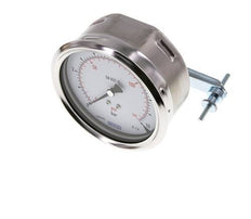 0..10 Bar (0..145 psi) Panel Mount Pressure Gauge Steel/Brass 100 mm Class 1.0 (Bracket)