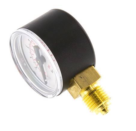 0..10 Bar Pressure Gauge Below Plastic/Brass 40 mm Class 2.5