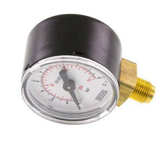 0..10 Bar (0..145 psi) Pressure Gauge Below Steel/Brass 40 mm Class 1.6