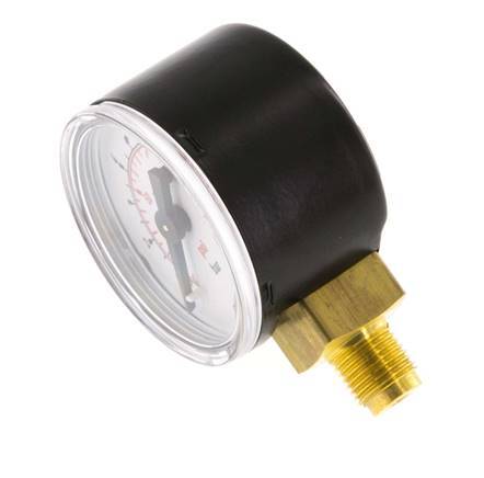 0..10 Bar (0..145 psi) Pressure Gauge Below Steel/Brass 40 mm Class 1.6