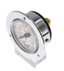 0..10 Bar (0..145 psi) Panel Mount Pressure Gauge Steel/Brass 50 mm Class 2.5 (Front Panel)