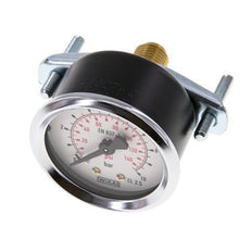 0..10 Bar (0..145 psi) Manometer für Schalttafelmontage Stahl/Messing 50 mm Klasse 2,5 (Halterung)