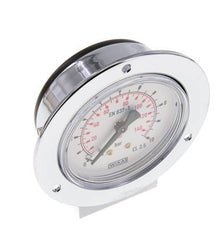 0..10 Bar (0..145 psi) Panel Mount Pressure Gauge Steel/Brass 63 mm Class 2.5 (Front Panel)