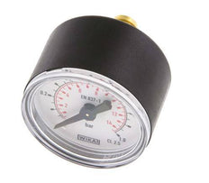 0..1 Bar (0..15 psi) Druck Manometer hinten Kunststoff / Messing 40 mm Klasse 2.5