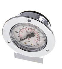 0..1 Bar (0..15 psi) Manometer für Schalttafelmontage Stahl/Messing 50 mm Klasse 2.5 (Frontplatte)