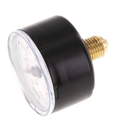 0..1 Bar (0..15 psi) Druck Manometer hinten Stahl / Messing 50 mm Klasse 1.6