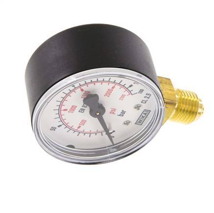 0..160 Bar (0..2321 psi) Druck Manometer unter Kunststoff / Messing 50 mm Klasse 2.5