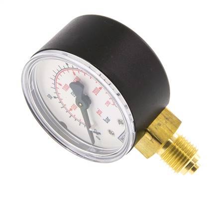 0..160 Bar (0..2321 psi) Druck Manometer unter Kunststoff / Messing 50 mm Klasse 2.5