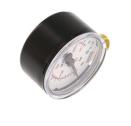 0..160 Bar (0..2321 psi) Druck Manometer unter Stahl / Messing 50 mm Klasse 1.6