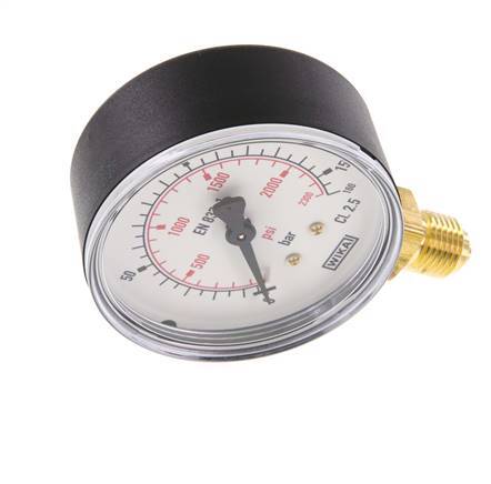 0..160 Bar (0..2321 psi) Druck Manometer unter Kunststoff / Messing 63 mm Klasse 2.5