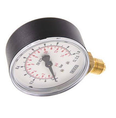 0..1 Bar (0..15 psi) Druck Manometer unter Kunststoff / Messing 63 mm Klasse 2.5