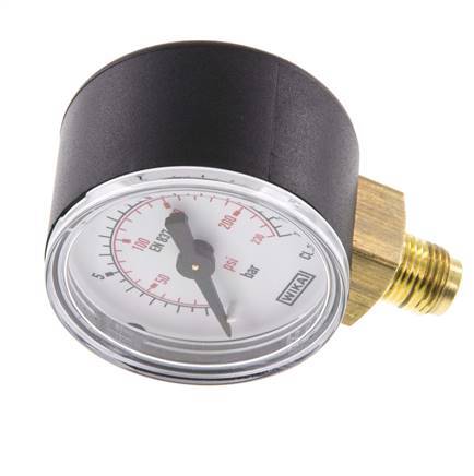 0..16 Bar (0..232 psi) Pressure Gauge Below Plastic/Brass 40 mm Class 2.5