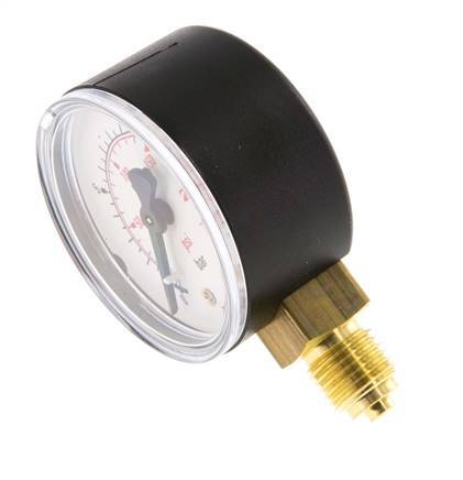 0..16 Bar (0..232 psi) Pressure Gauge Below Plastic/Brass 50 mm Class 2.5