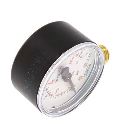 0..16 Bar (0..232 psi) Druck Manometer unter Kunststoff / Messing 50 mm Klasse 2.5