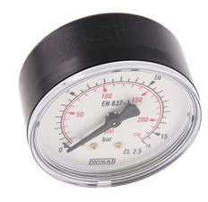 0..16 Bar (0..232 psi) Druck Manometer hinten Kunststoff / Messing 63 mm Klasse 2.5