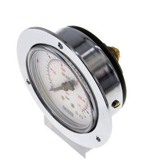 0..16 Bar (0..232 psi) Panel Mount Pressure Gauge Steel/Brass 63 mm Class 2.5 (Front Panel)