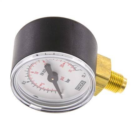 0..1.6 Bar (0..23 psi) Pressure Gauge Below Plastic/Brass 40 mm Class 2.5