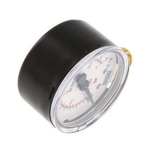 0..1.6 Bar (0..23 psi) Druck Manometer unter Stahl / Messing 50 mm Klasse 1.6