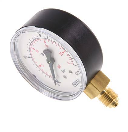 0..1.6 Bar (0..23 psi) Druck Manometer unter Kunststoff / Messing 63 mm Klasse 2.5